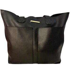 Steve Madden Bnellie Black Faux Leather  Large Tote